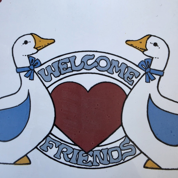 Welcome Friends Duck Wall Tile - Blue Frame - Picture 7 of 10
